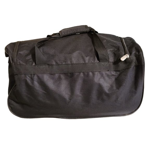 Duffle Bag Black Zipper Opening and Outside Pocket Large 22 x 12 x 12 - Picture 5 of 11